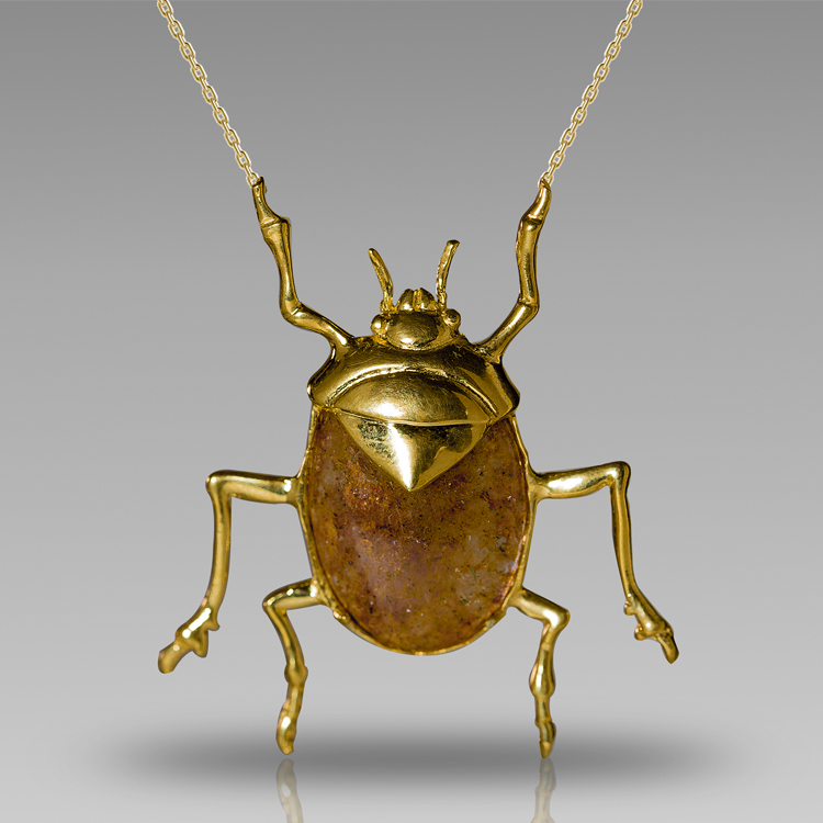 CME015 Collar Escarabajo Chapa Piedra